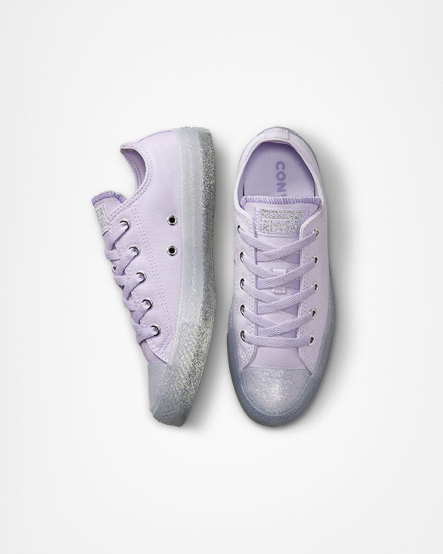 Tenis Converse Chuck Taylor All Star Glitter Cano Baixo Menina Roxo Roxo | PT O07158T